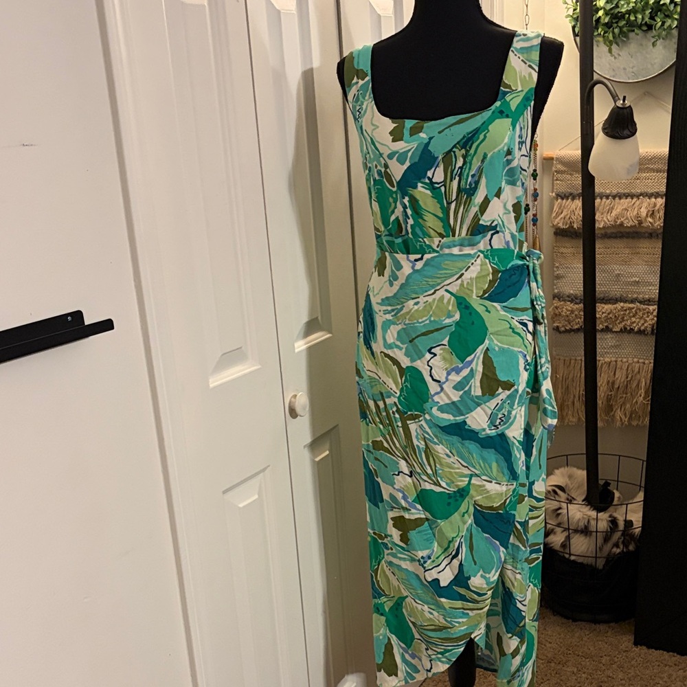 Baltic Born Green Floral Midi Dress